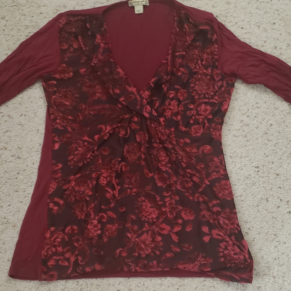 Energe World Wear floral red top, PL